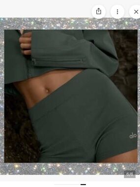 Alo High-Waist Goddess Biker Shorts limited edition sold out color cactus gray!